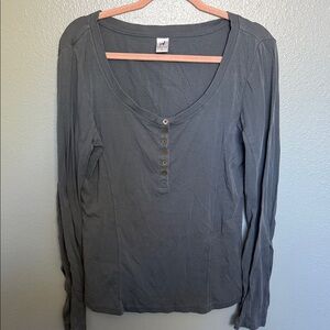 Peruvian Connection Charcoal Long Sleeve Top